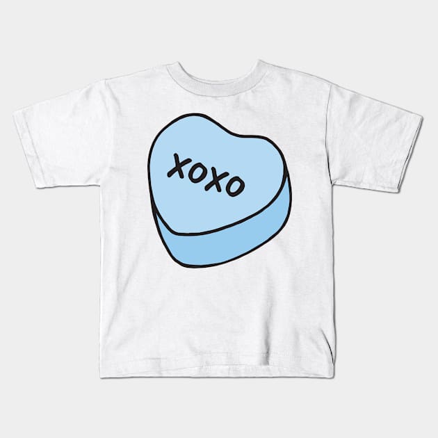 XOXO Candy Heart Kids T-Shirt by murialbezanson